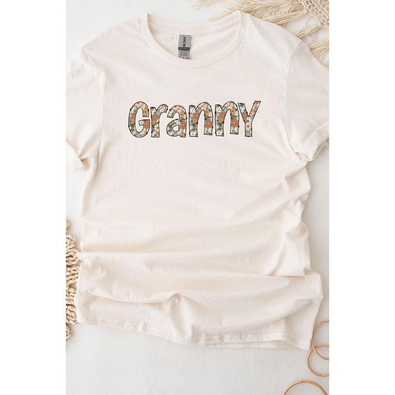 Floral Boho Granny Short Sleeve Relaxed Fit T-Shirt Hoodie Sweatshirt | PrintMintTees.com