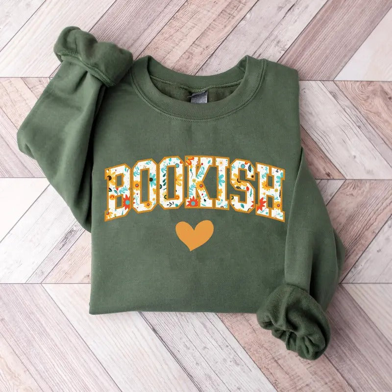 Floral Book Bookish Sweatshirt, Bookworm Sweatshirt, Wildflowers Book, Book Lovers Sweatshirt, Bookish Sweatshirt,...
