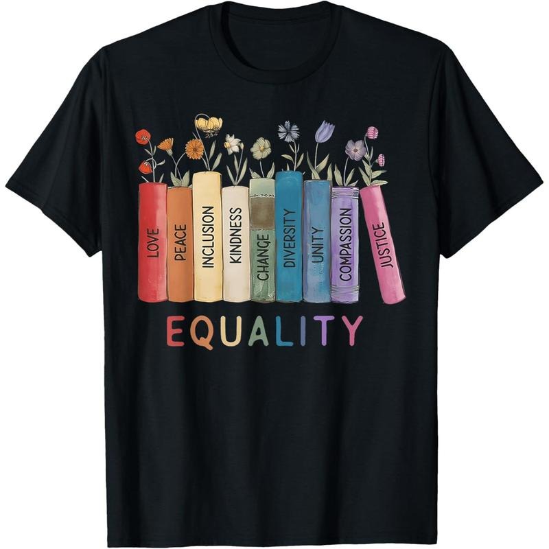 Floral Book Equality Human Rights, Social Justice Peace Love T-Shirt made in usa Hoodie Sweatshirt | PrintMintTees.com