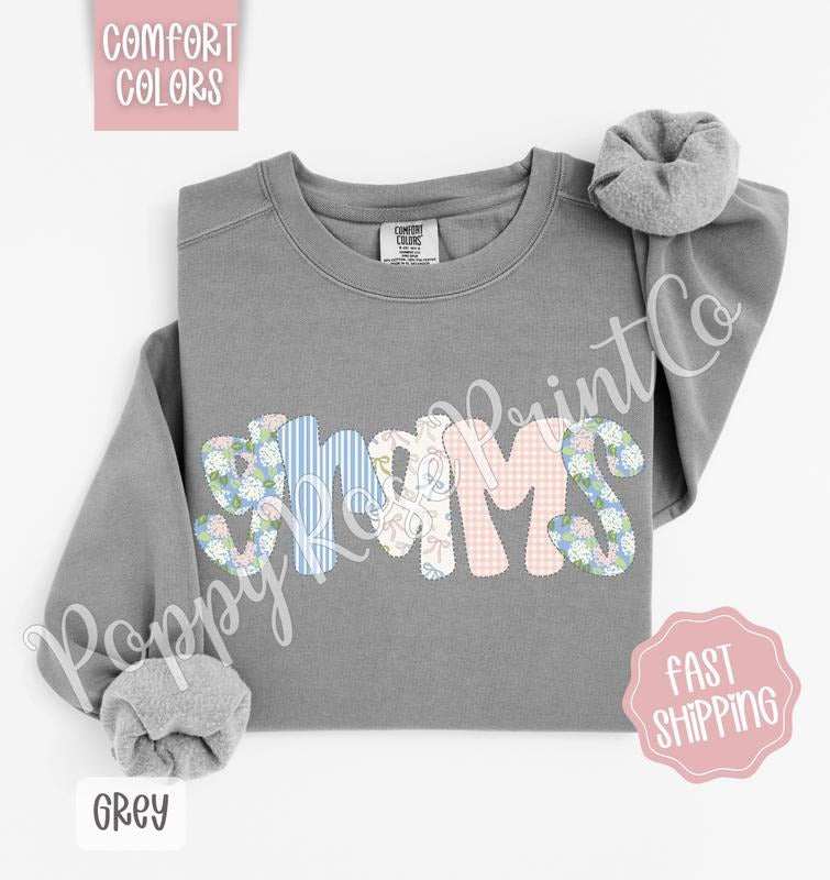 Floral Grams Comfort Colors Sweatshirt, Cute Spring Grandma Sweater, Coquette Flower Crewneck, Mother's Day Gift Shirt Hoodie