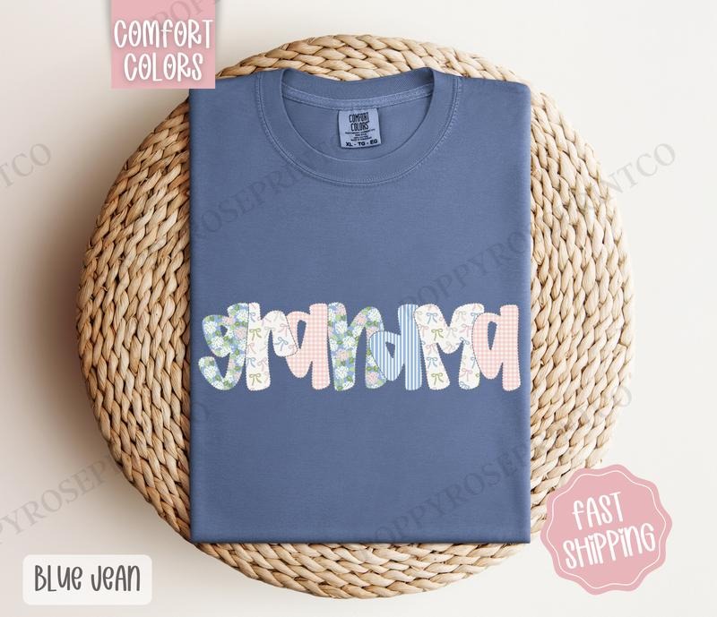 Floral Grandma Comfort Colors Shirt, Cute Spring Grandma Tshirt, Coquette Grandmother Tee Hoodie Sweatshirt