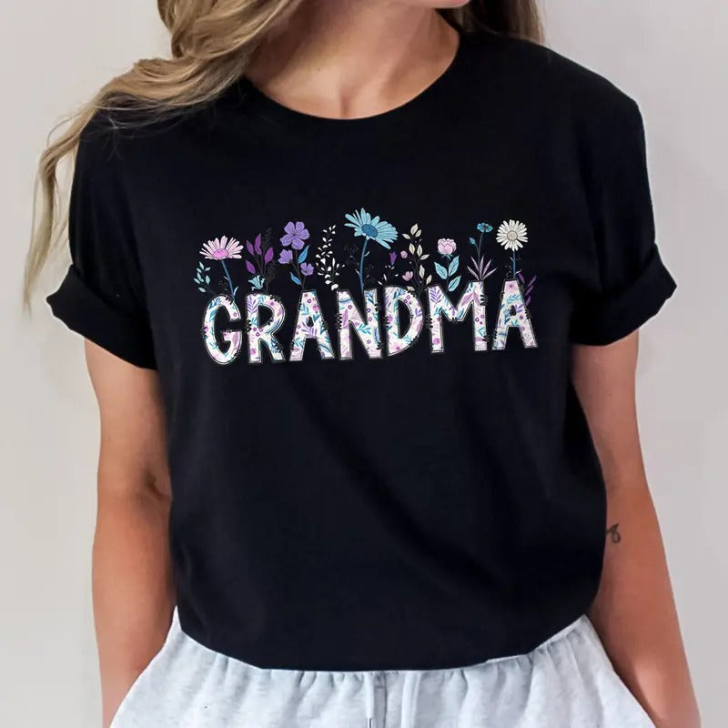 Floral Grandma Grandma Cute Gigi Shirt Nana T-Shirts, Hoodie, Sweatshirt