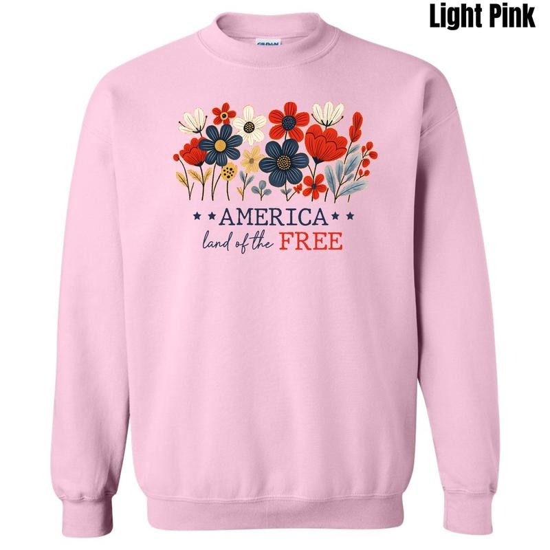 Floral Land Of The Free Sweatshirt 'NLB' T-Shirts, Hoodie | PrintMintTees.com