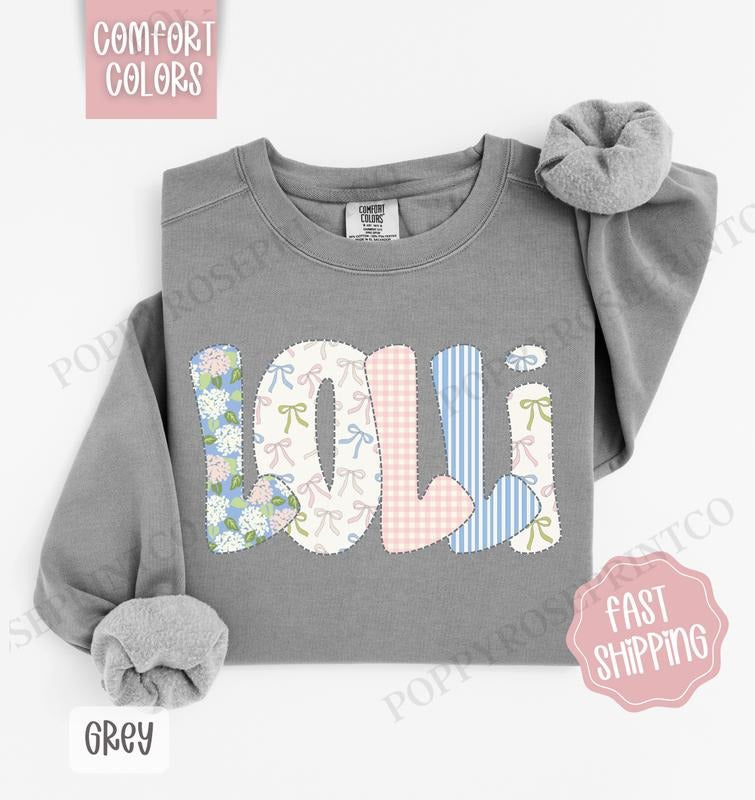 Floral Lolli Comfort Colors Cute Spring Grandma Coquette Lolli T-Shirts, Hoodie, Sweatshirt