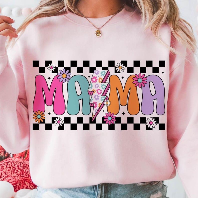 Floral Mama Sweatshirt Distressed Mama Western Floral Mothers Day Mom Gift Coquette Bow Shirt Hoodie | PrintMintTees.com