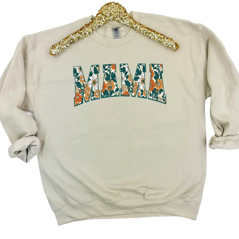 Floral Mama Sweatshirt Shirt Hoodie | PrintMintTees.com