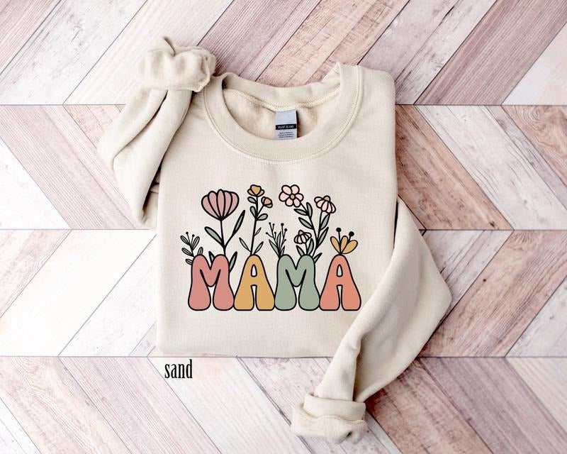 Floral Mama Sweatshirt, Flower Mama Sweatshirt, Mom Sweatshirt, Mother's Day Gift, Gift For Mother, Mama Sweatshirt, New...
