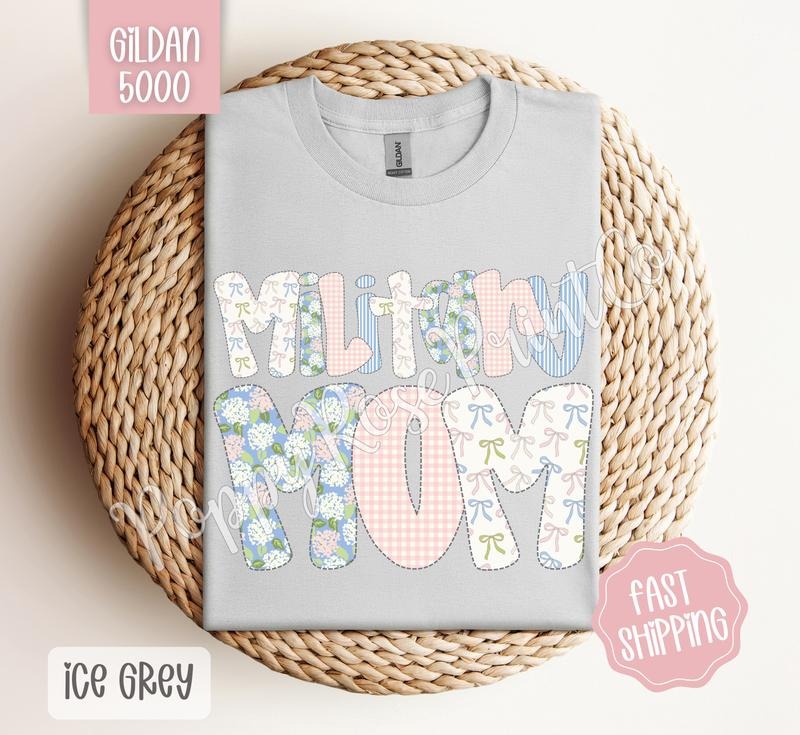 Floral Military Mom Gildan Shirt, Cute Spring Mama Tshirt, Coquette Flower Tee Hoodie, Sweatshirt | PrintMintTees.com