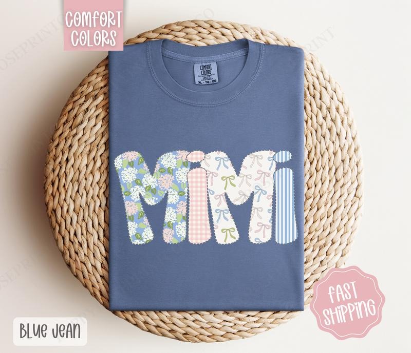 Floral Mimi Comfort Colors Shirt, Cute Grandma Tshirt, Coquette Grandmother Tee Hoodie Sweatshirt | PrintMintTees.com