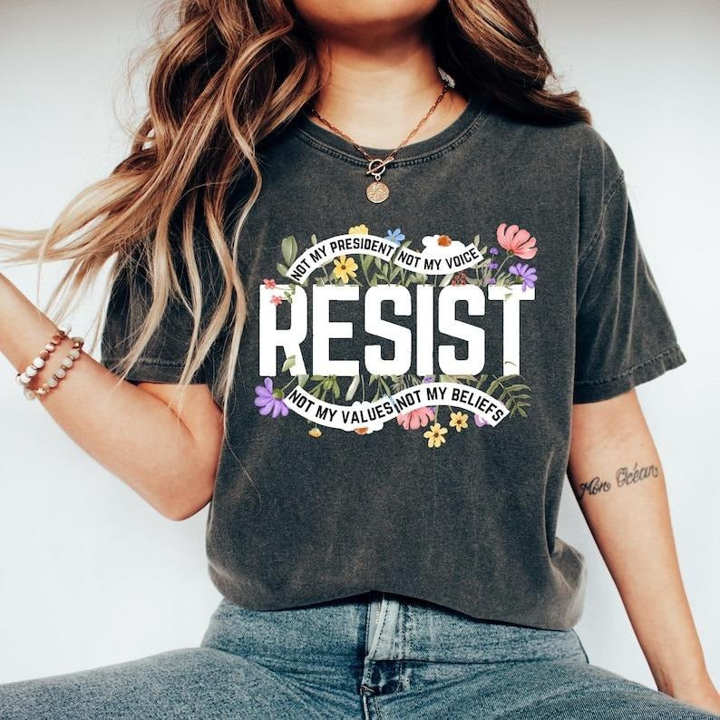 Floral Resist Tshirt, Wildflower Protest Shirt, Rights Social Justice Hoodie, Equality Activist Top, Community Is...