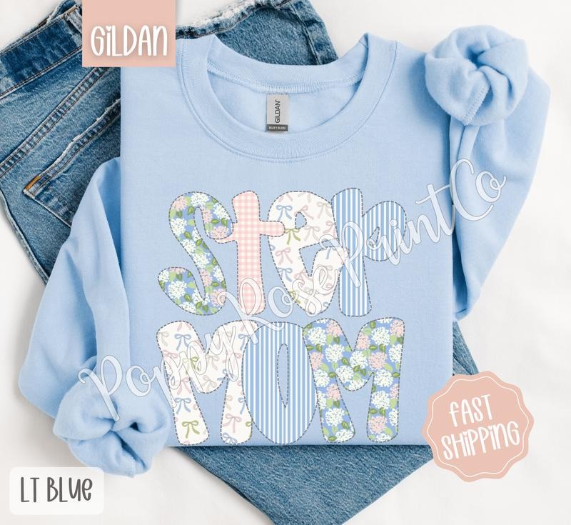 Floral Step Mom Sweatshirt, Cute Spring Mama Sweater, Coquette Flower Crewneck, Mother's Day, Gift for Her Shirt Hoodie