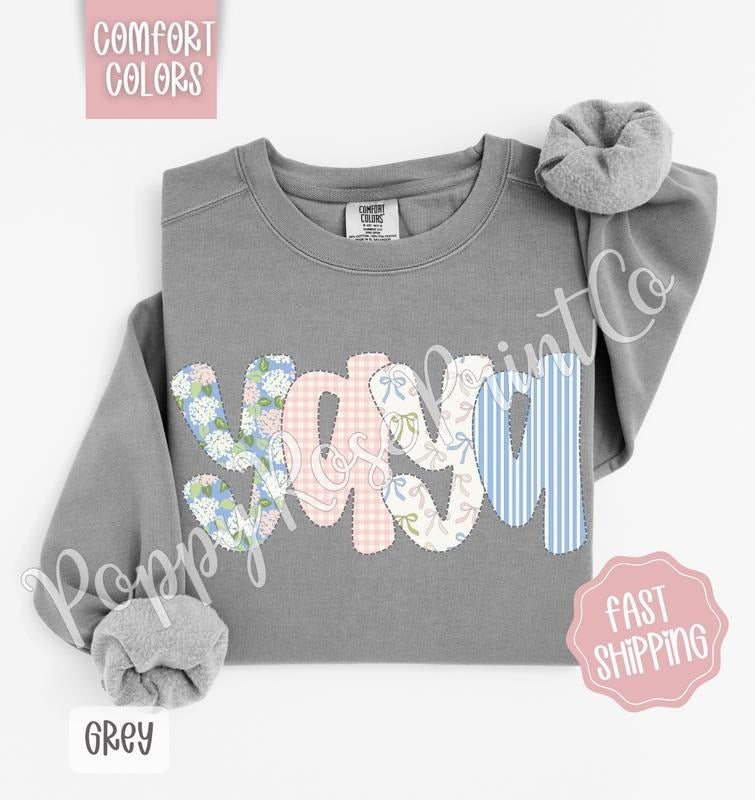 Floral Yaya Comfort Colors Cute Spring Grandma Coquette Flower Shirt Hoodie Sweatshirt