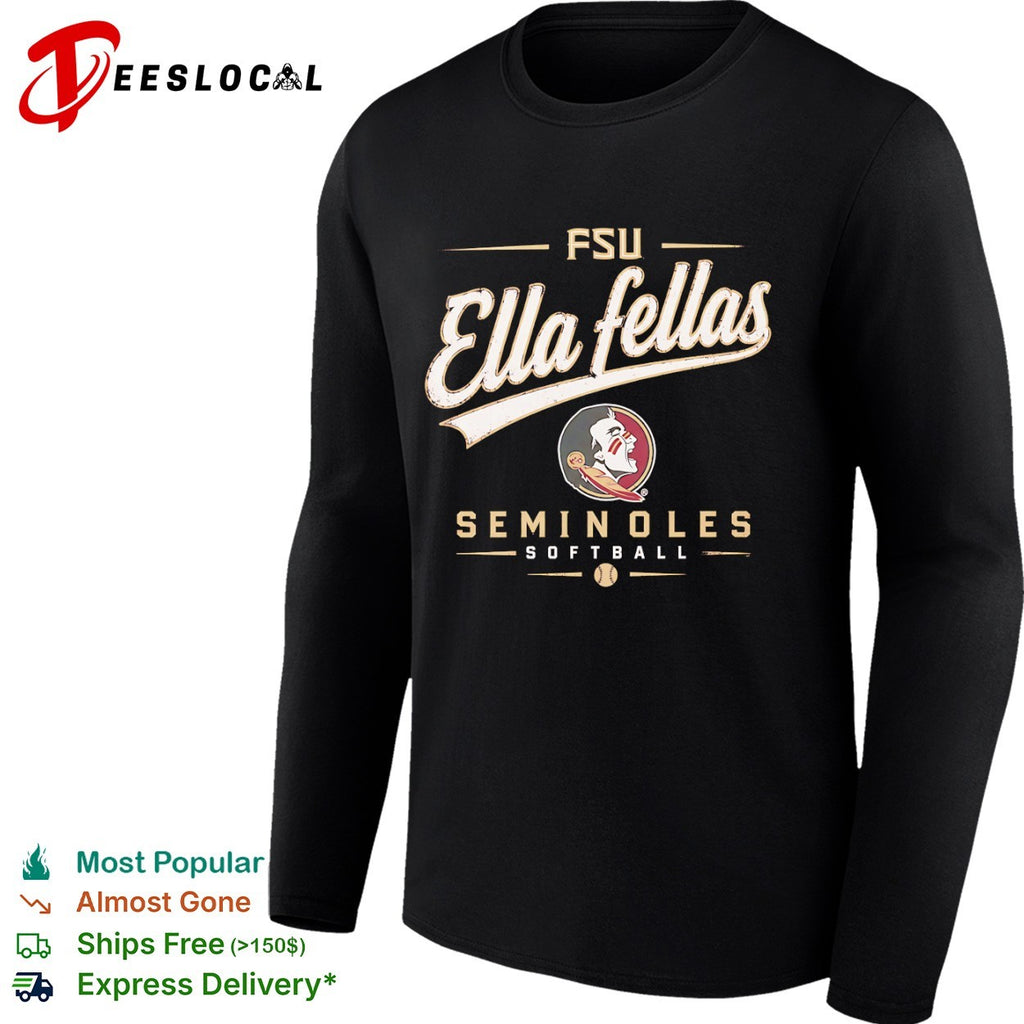 Florida State Seminoles team logo Ella fellas softball shirt