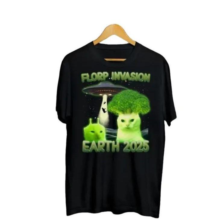 Florp Invasion Funny Alien Brainrot Cat Dank Meme Tee Shirt Gift for Woman and Man, Oddly Specific T-shirt Hoodie Sweatshirt