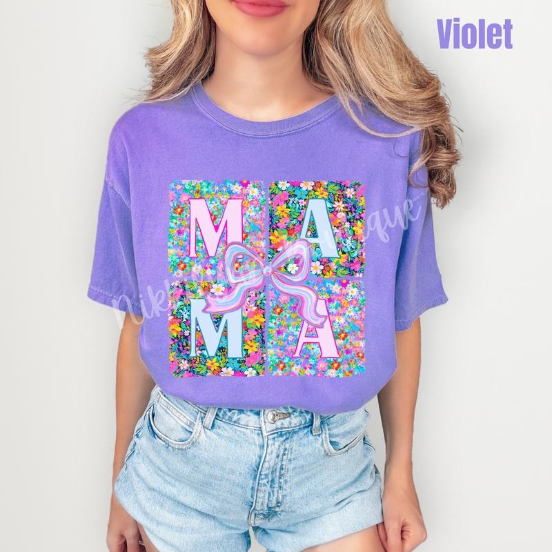 Flower Block Mama Comfort Colors T-Shirt 'NLB' Hoodie Sweatshirt | PrintMintTees.com
