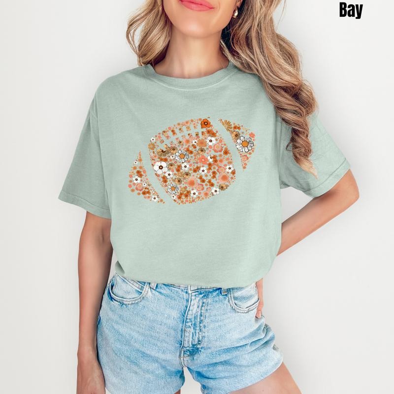 Flower Football Comfort Colors T-Shirt 'NLB' Hoodie Sweatshirt | PrintMintTees.com