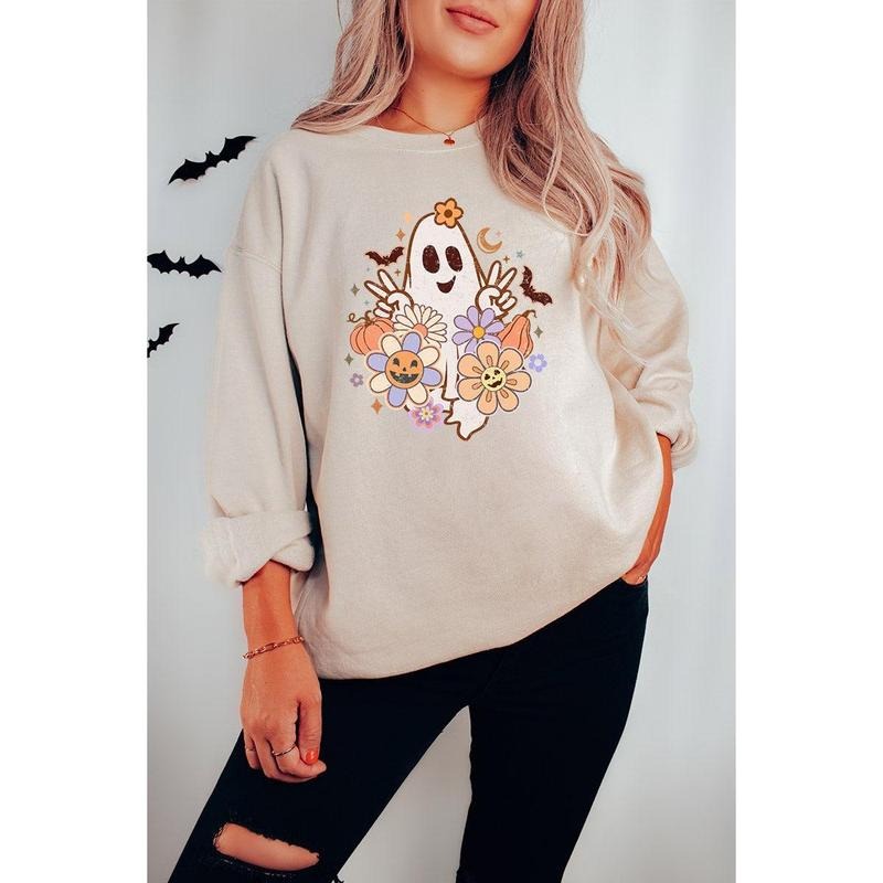 Flower Power Hippie Ghoul Unisex NuBlend Crew Sweatshirt Shirt Hoodie | PrintMintTees.com