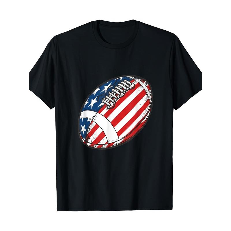 Football Ball American Flag U.S.A. Great Gifts Idea 220g100% Cotton T-Shirt made in usa Hoodie Sweatshirt | PrintMintTees.com