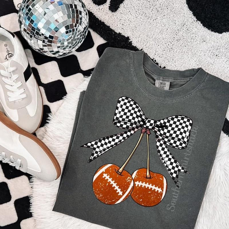 Football Cherries T shirt  | football Mama Shirt | Pepper comfort colors t shirt Hoodie Sweatshirt | PrintMintTees.com