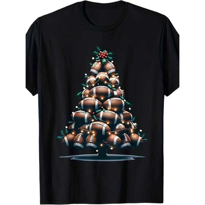 Football Christmas tree, sports enthusiast player T-shirt made in usa Hoodie Sweatshirt | PrintMintTees.com