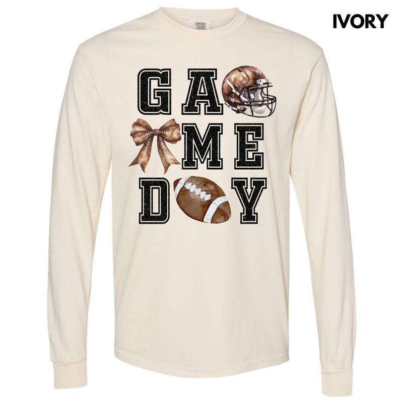 Football Game On FAKE Glitter Long Sleeve Comfort Colors T-Shirt 'NLB' Hoodie Sweatshirt | PrintMintTees.com