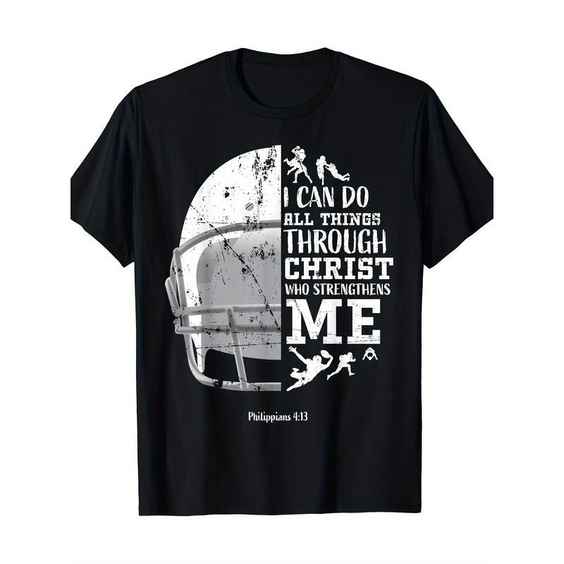 Football Gifts Men Boys I Can Do All Things Philippians 413 T-Shirt - 220g made in usa Hoodie Sweatshirt | PrintMintTees.com