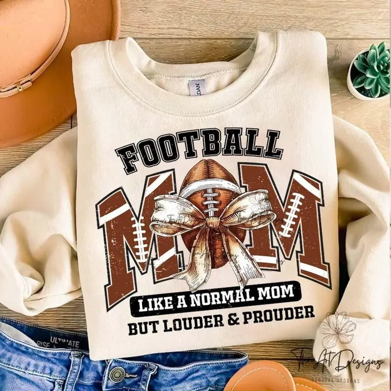 Football Mom , Varsity Style, Distressed Football Mama, Proud Football Mom , Game Day , Sweatshirt Shirt Hoodie