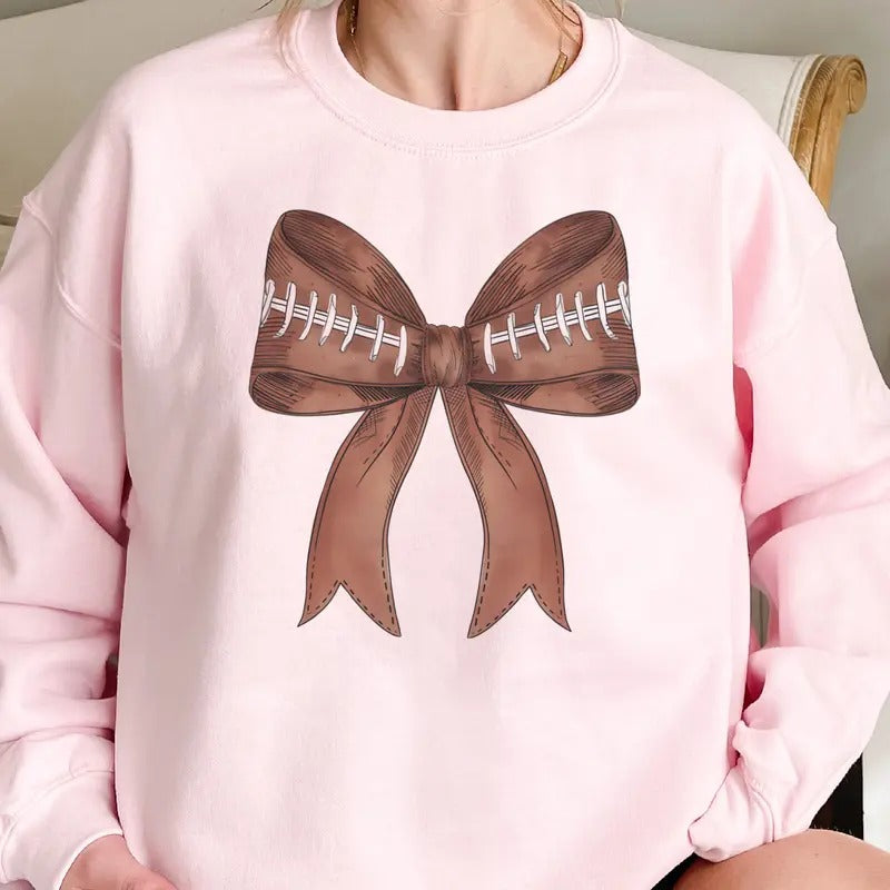 Football Coquette Football Girly Football Bow Football Bow Football Football Game Day Shirt Hoodie Sweatshirt