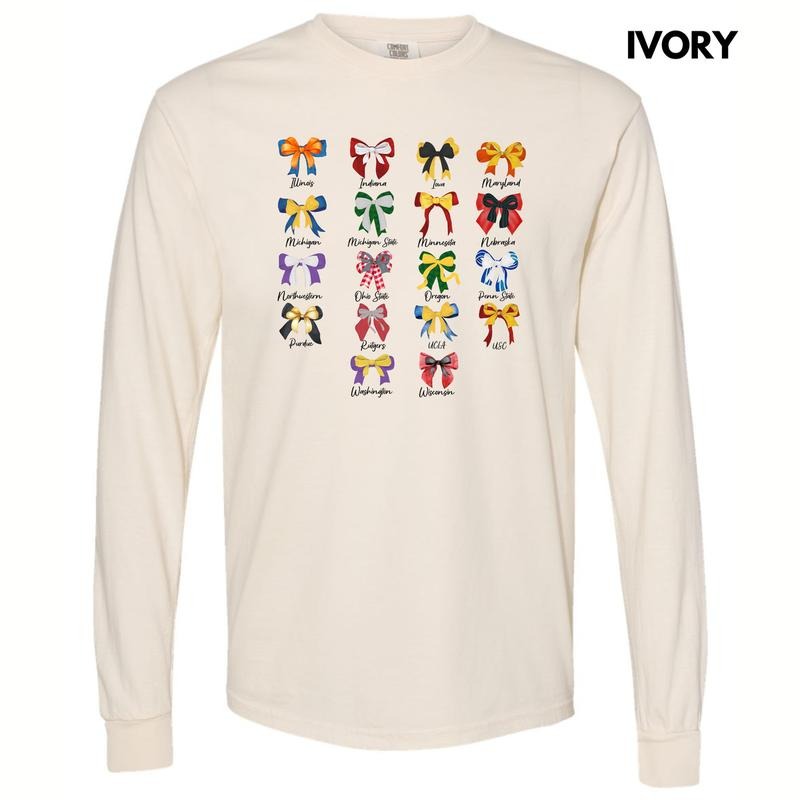 Football Team Bows Long Sleeve Comfort Colors T-Shirt 'NLB' Hoodie, Sweatshirt | PrintMintTees.com