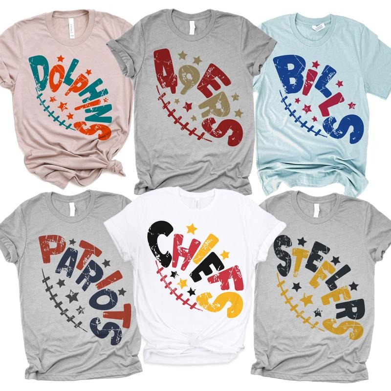 Football Team Tees Slanted Football Sports T-Shirts Football Sports Hometown Tshirts Sports Game Day T-Shirts Womens...