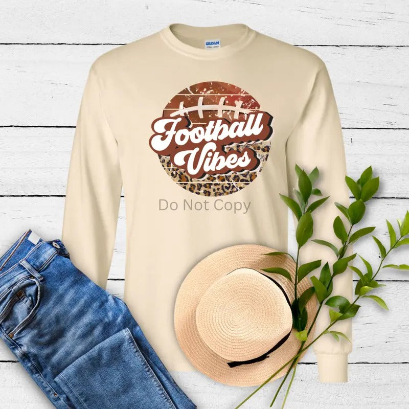 Football Vibes DTF Transfer ONLY - This is NOT a T Shirt Hoodie Sweatshirt | PrintMintTees.com