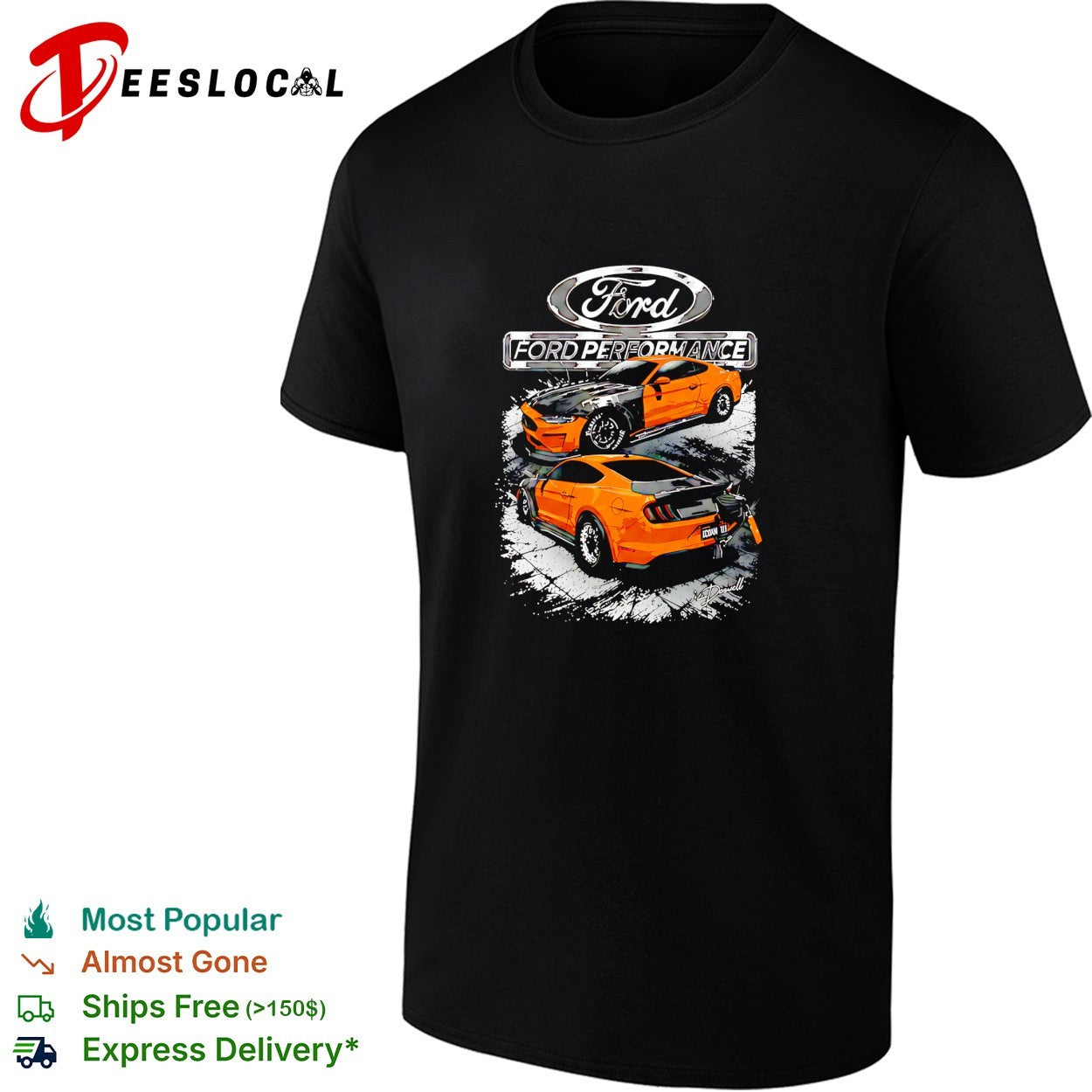 Ford performance mustang sports car racing shirt