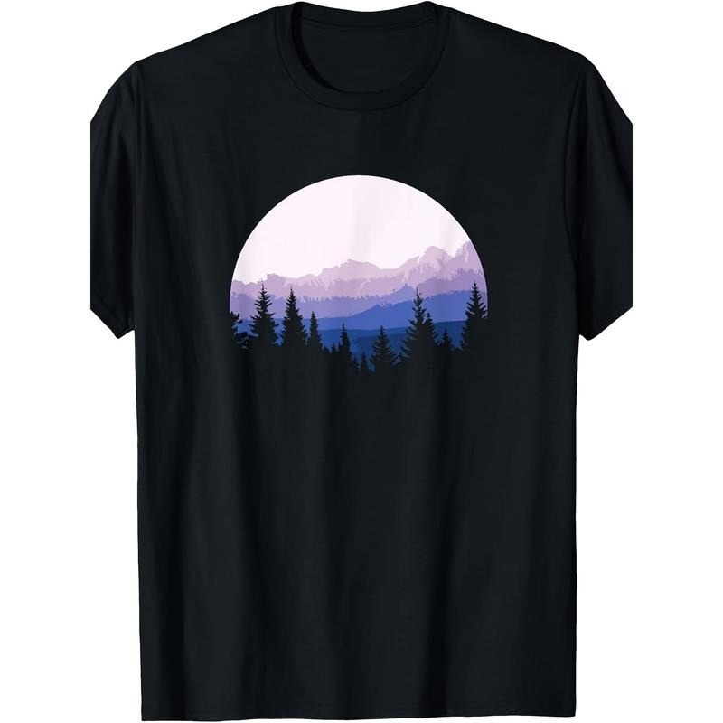 Forest Landscape Mountain Silhouette T-shirt Made in USA Hoodie Sweatshirt | PrintMintTees.com