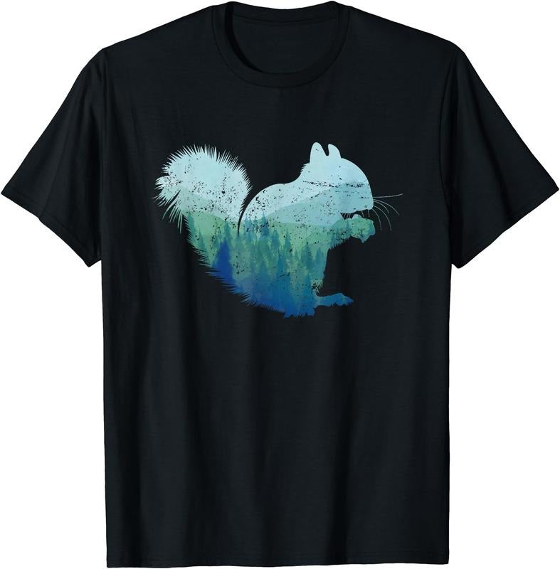 Forest Squirrel, Squirrel T-Shirt | Unisex Cotton Tee, Short Sleeve, Size S-5XL Hoodie, Sweatshirt | PrintMintTees.com