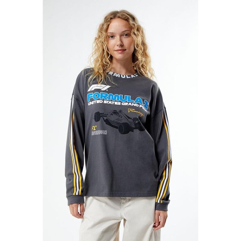 Formula 1 Women's x PacSun Grand Prix Racing Long Sleeve Oversized T-Shirt Hoodie, Sweatshirt | PrintMintTees.com