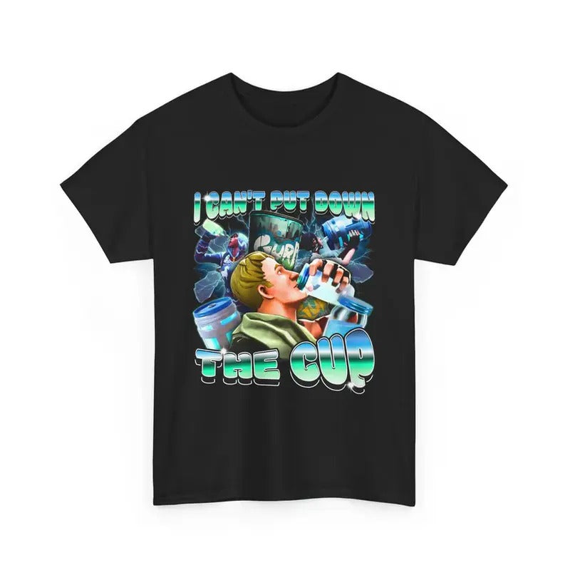 Fortnite Shirt, I Can't Put Down The Cup Unisex Tee, Funny Gamer Shirt, Fortnite Gift Idea For Gamers, Gaming Outfit,...