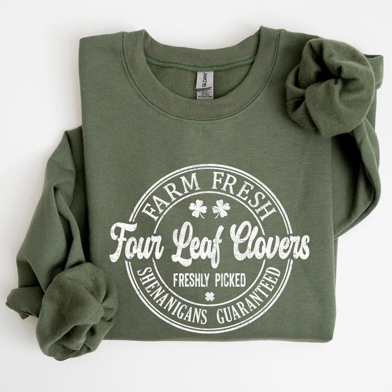 Four Leaf Clovers Farm St Patrick'S Day T-Shirts, Hoodie, Sweatshirt