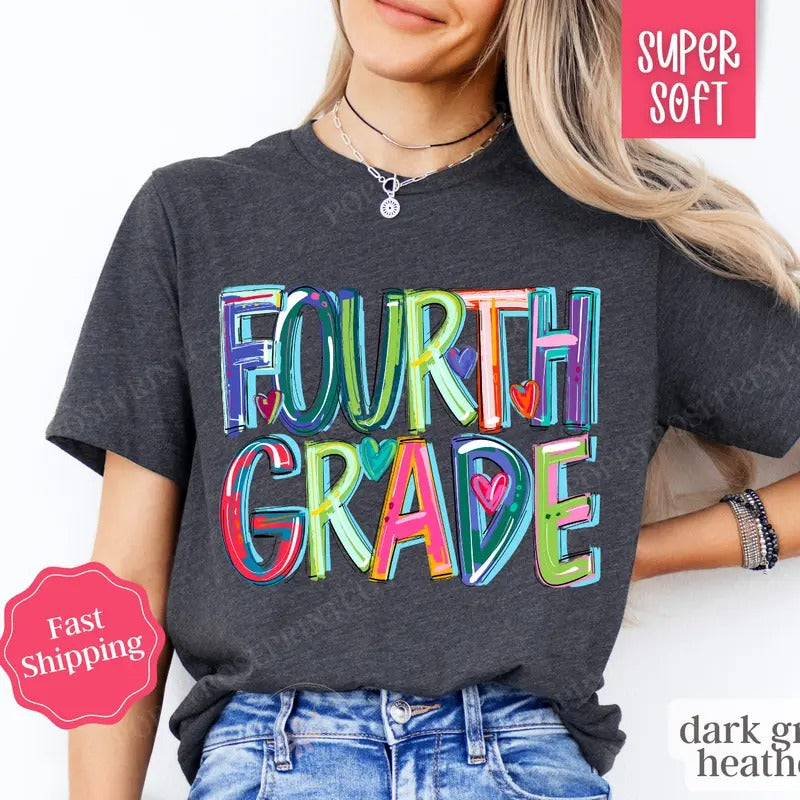 Fourth Grade Teacher Shirt, Elementary Teacher Gift, Teacher Crewneck, Teacher Appreciation Gift, Oversized Shirt, Gift...