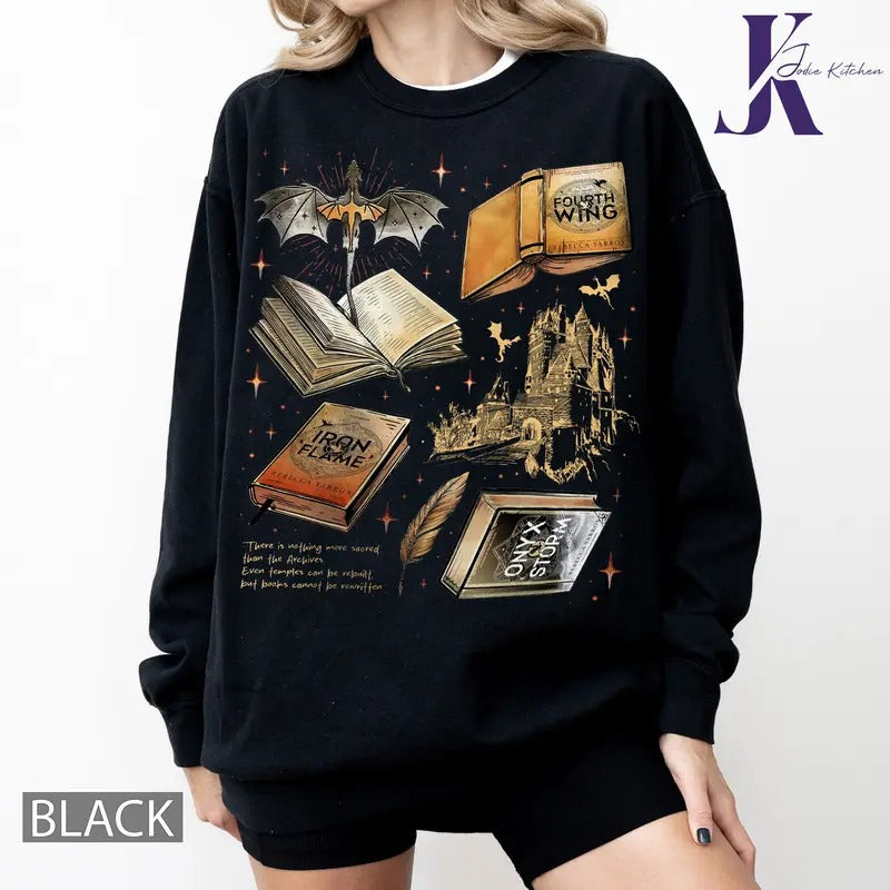 Fourth Wing Series Sweatshirt For Fans, War College T-Shirt, Dragon Rider Swatshirt, Book Merch Gift Hoodie