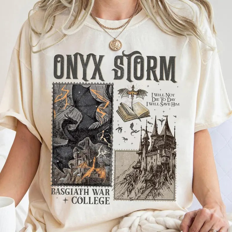 Fourth Wing Series T-Shirt, Onyx Storm, Dragon Rider, Bookish Tee Gift For Book Lover, Violet Sorrengail , Fantasy book...