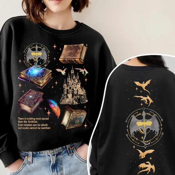 Fourth Wing Series Two Sided Sweatshirt For Fans - Unisex Fit, Medium-Heavy Fabric Shirt Hoodie | PrintMintTees.com