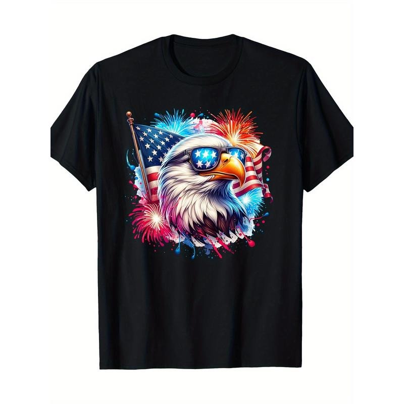 Fourth of July Patriotic Condor American Flag Fireworks T-shirt -100% Cotton Made in USA Hoodie Sweatshirt