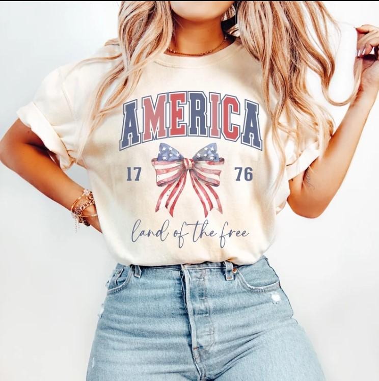 Fourth of July USA Shirt, 4th of July Tee, Patriotic Land of The Free Shirt Hoodie Sweatshirt | PrintMintTees.com