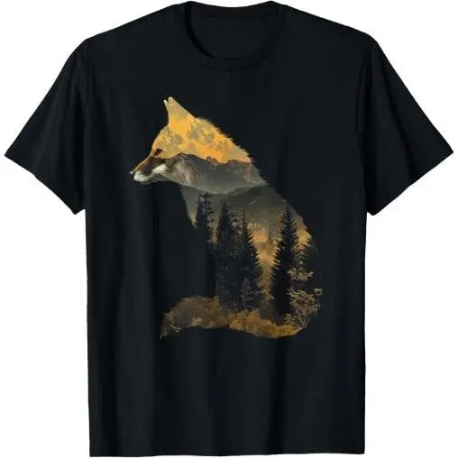Fox Forest Nature Lover Mountains Hiking Camping Bushcraft T-Shirt Made in USA Hoodie Sweatshirt | PrintMintTees.com