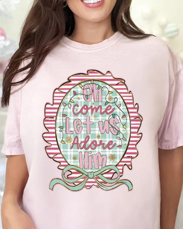 Framed Oh Come Let Us Comfort Colors Adult Ring-Spun Cotton Tee Shirt Soft Hoodie Sweatshirt | PrintMintTees.com
