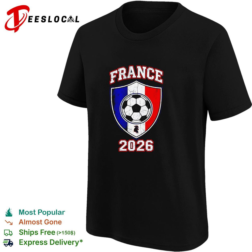 France 2026 soccer shield logo shirt