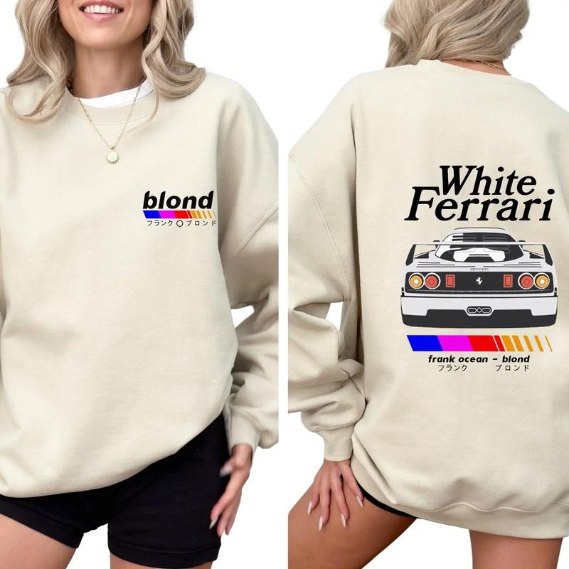 Frank Ocean White Ferrari Sweatshirt, Unisex Men's Women's Hoodie | Size S - 3XL Classic Menswear Shirt | PrintMintTees.com
