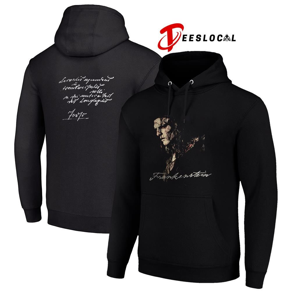 Frankenstein portrait graphic text shirt