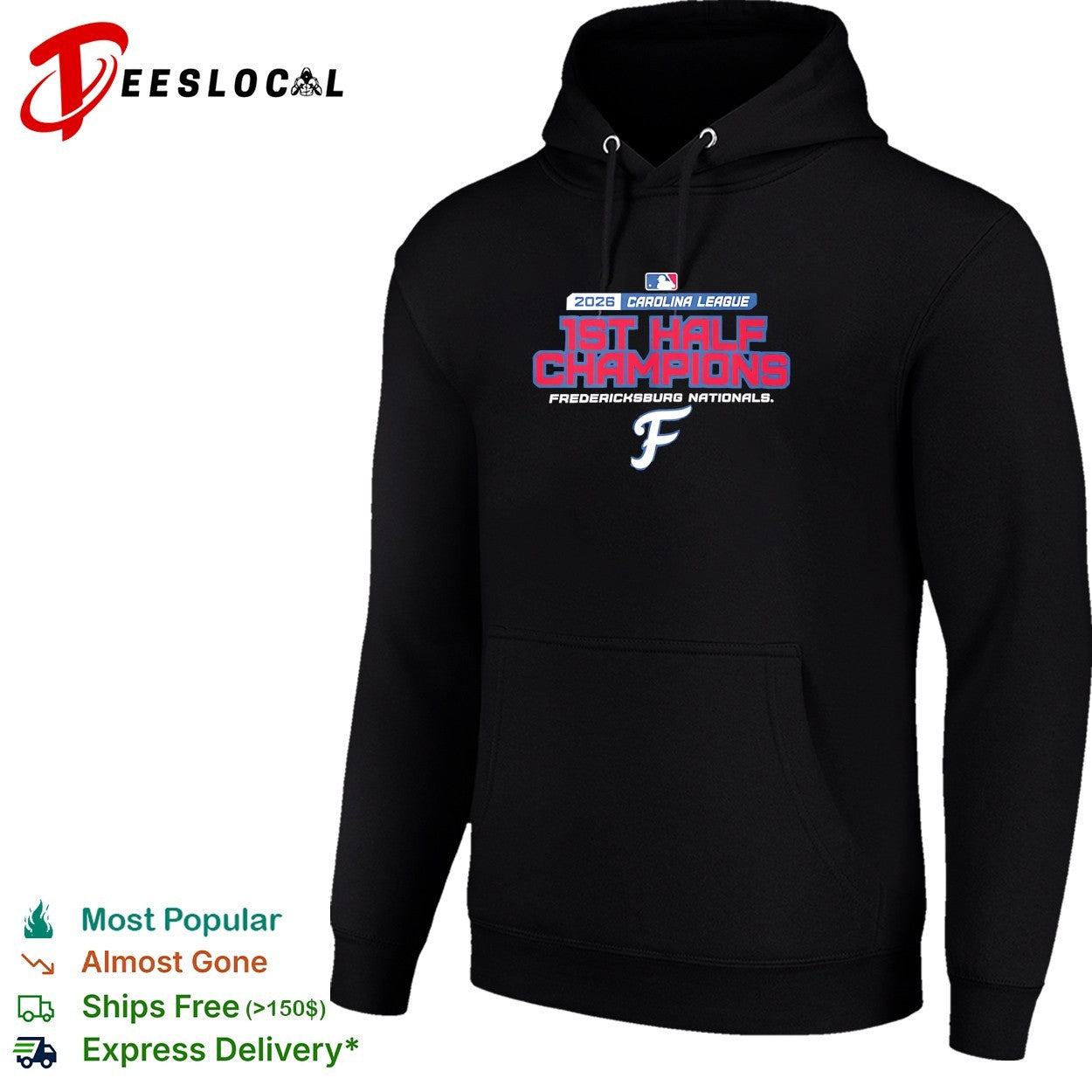 Fredericksburg Nationals 2026 Carolina League first half champions baseball shirt