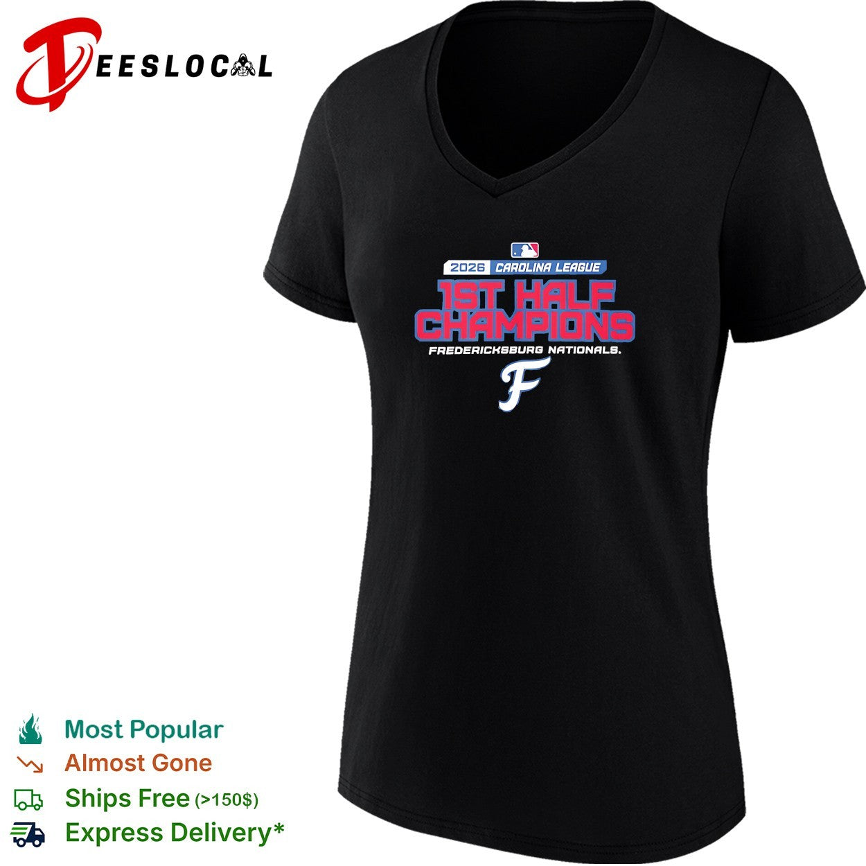 Fredericksburg Nationals 2026 Carolina League first half champions baseball shirt
